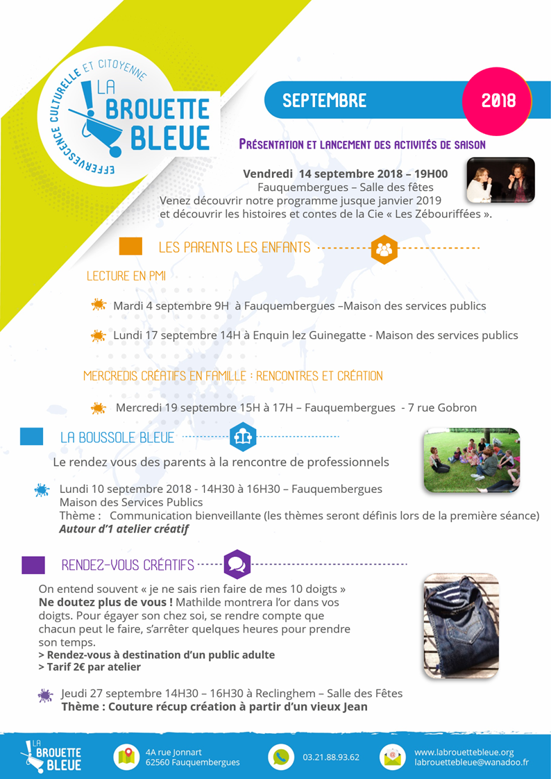 La Brouette Bleue Vous Présente Le Programme De Ses Activités Pour 