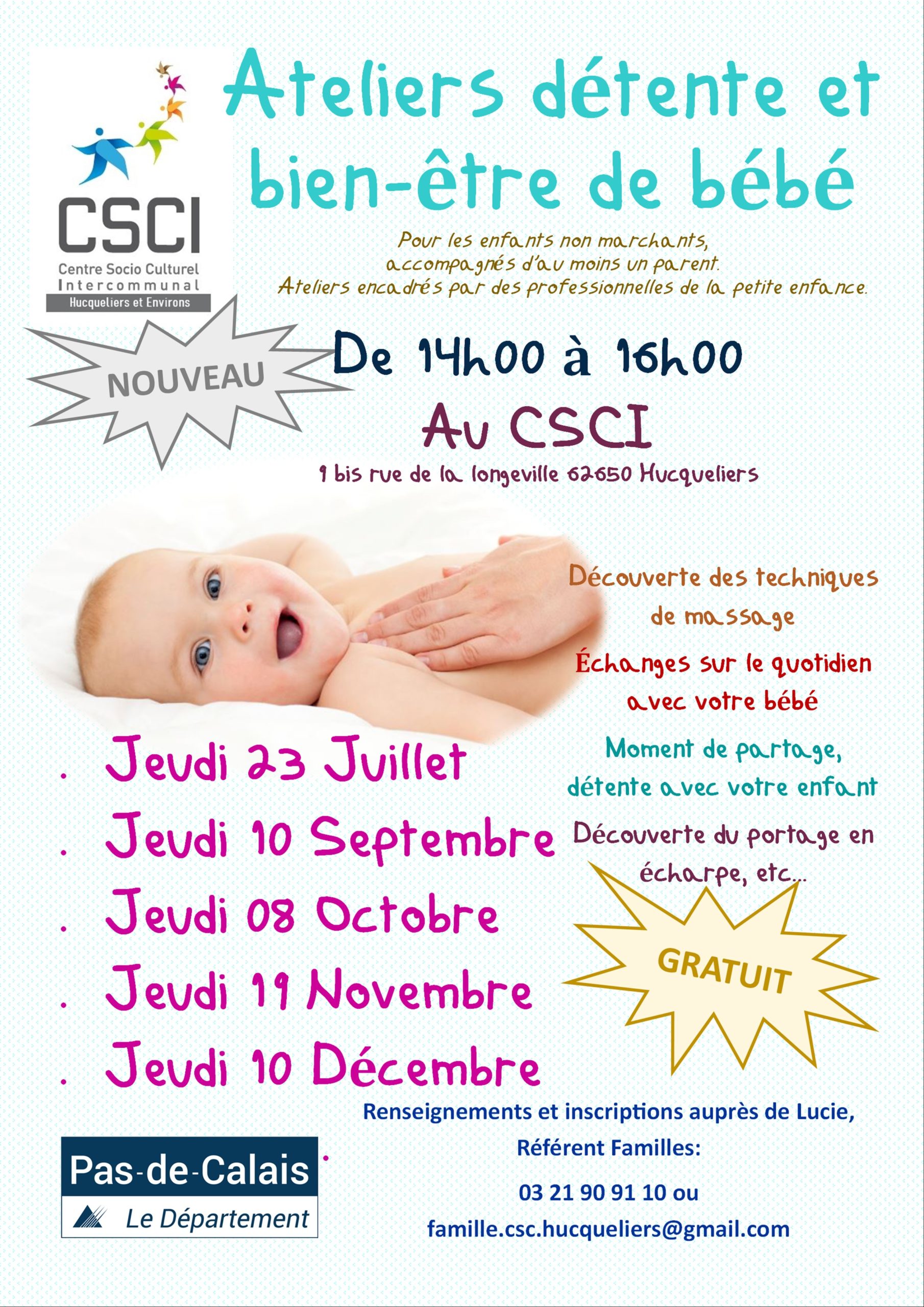 Programme Des Ateliers Detente Et Bien Etre De Bebe De Juillet A Decembre Au Csci A Hucqueliers Parent62 Org